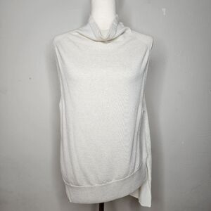 Brochu Walker Wool and Linen Sleeveless Cowl Drape Neck Sweater Vest Size Medium